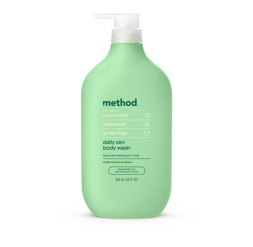 Method front bottle view showing label and calming scent for easy identification