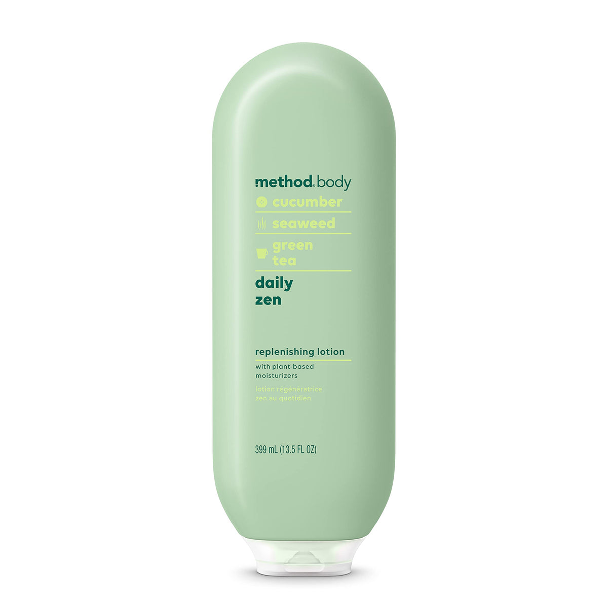 Method Daily Zen front bottle showing label and volume, conveys clean hydration