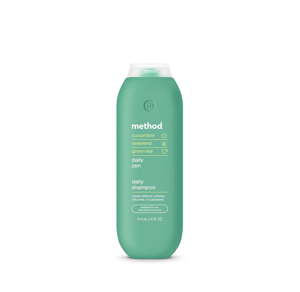Method front packaging showing 14 oz bottle and clean design benefit: easy identification
