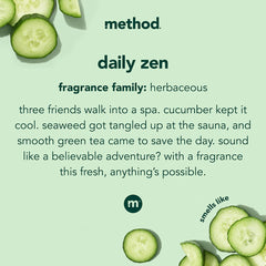 Method Daily Zen cream texture swatch showing smooth, non-greasy finish