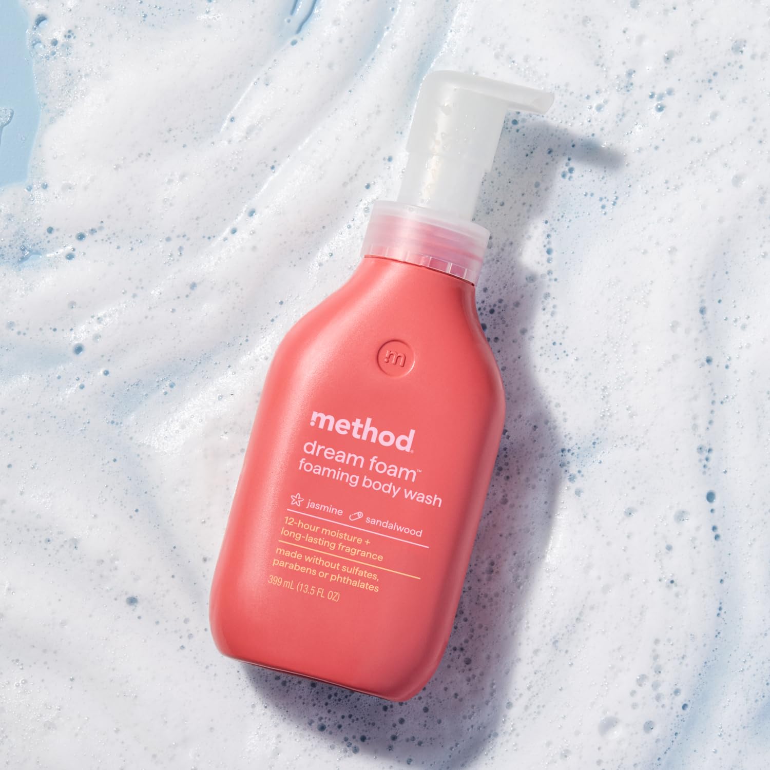 Method Dream Foam sandalwood visual indicating warm, grounding fragrance