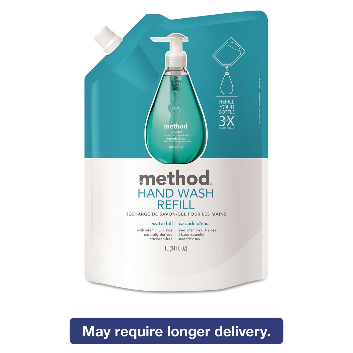 Method gel hand wash refill pouring into pump bottle for easy refill and less waste