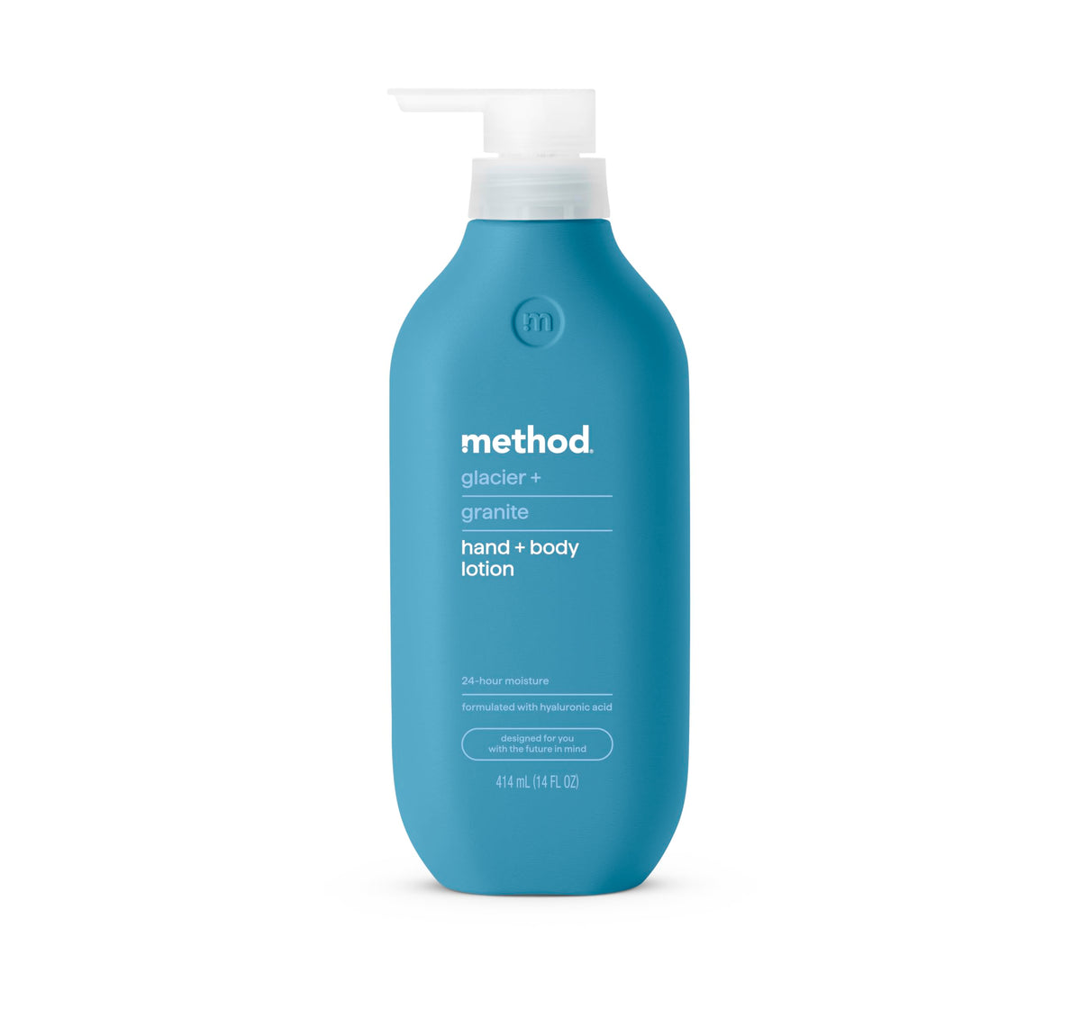 Method Glacier + Granite front packaging showing 14 fl oz bottle and label benefit