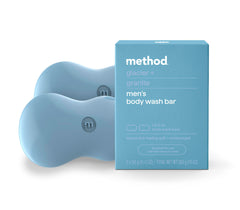 Method front packaging showing two Glacier + Granite bars and eco benefit