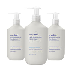 Method front bottle shot showing label and simply nourish scent benefit