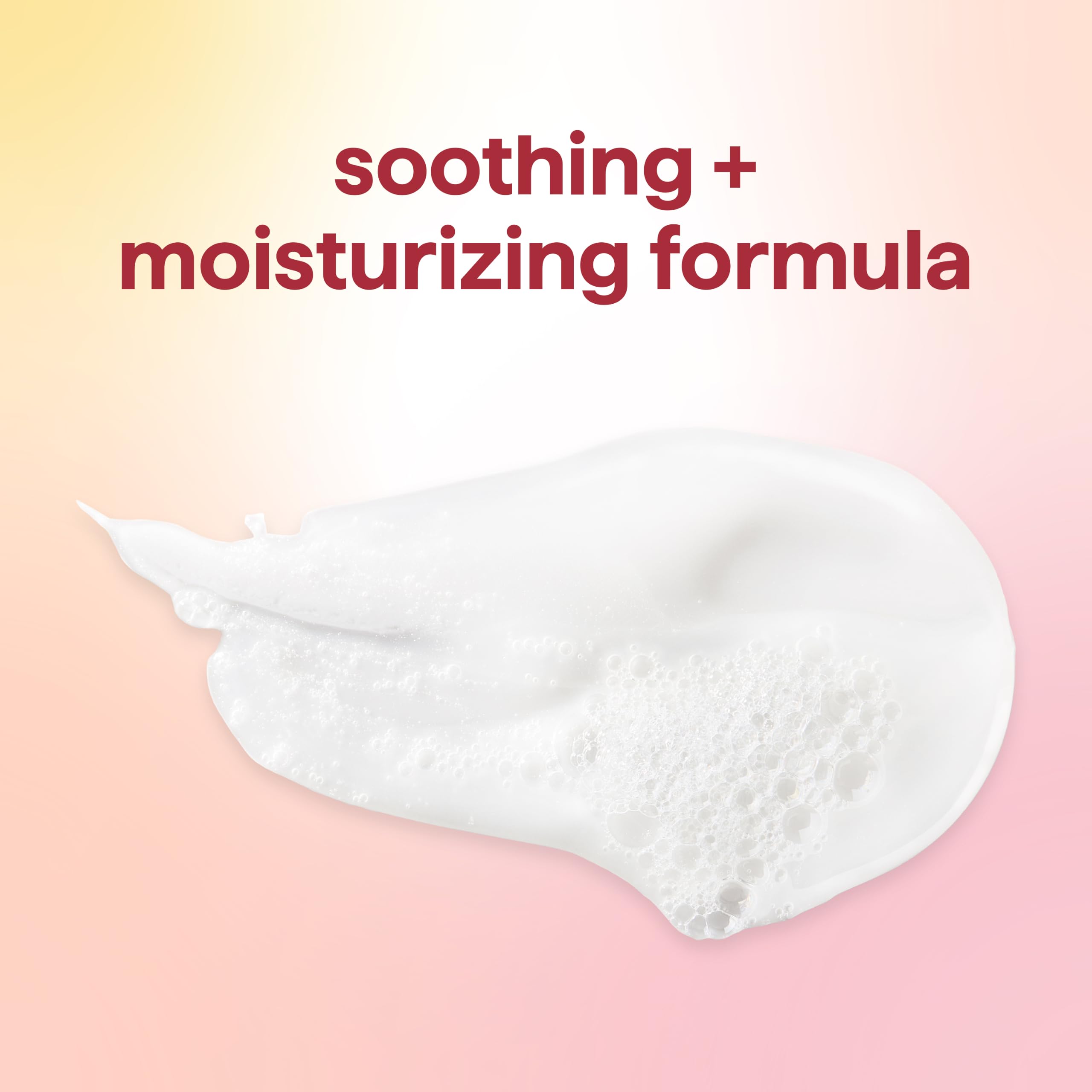 Method body wash texture on hand, highlighting moisturizing emollient feel