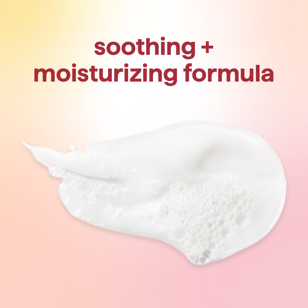 Method body wash texture on hand, highlighting moisturizing emollient feel