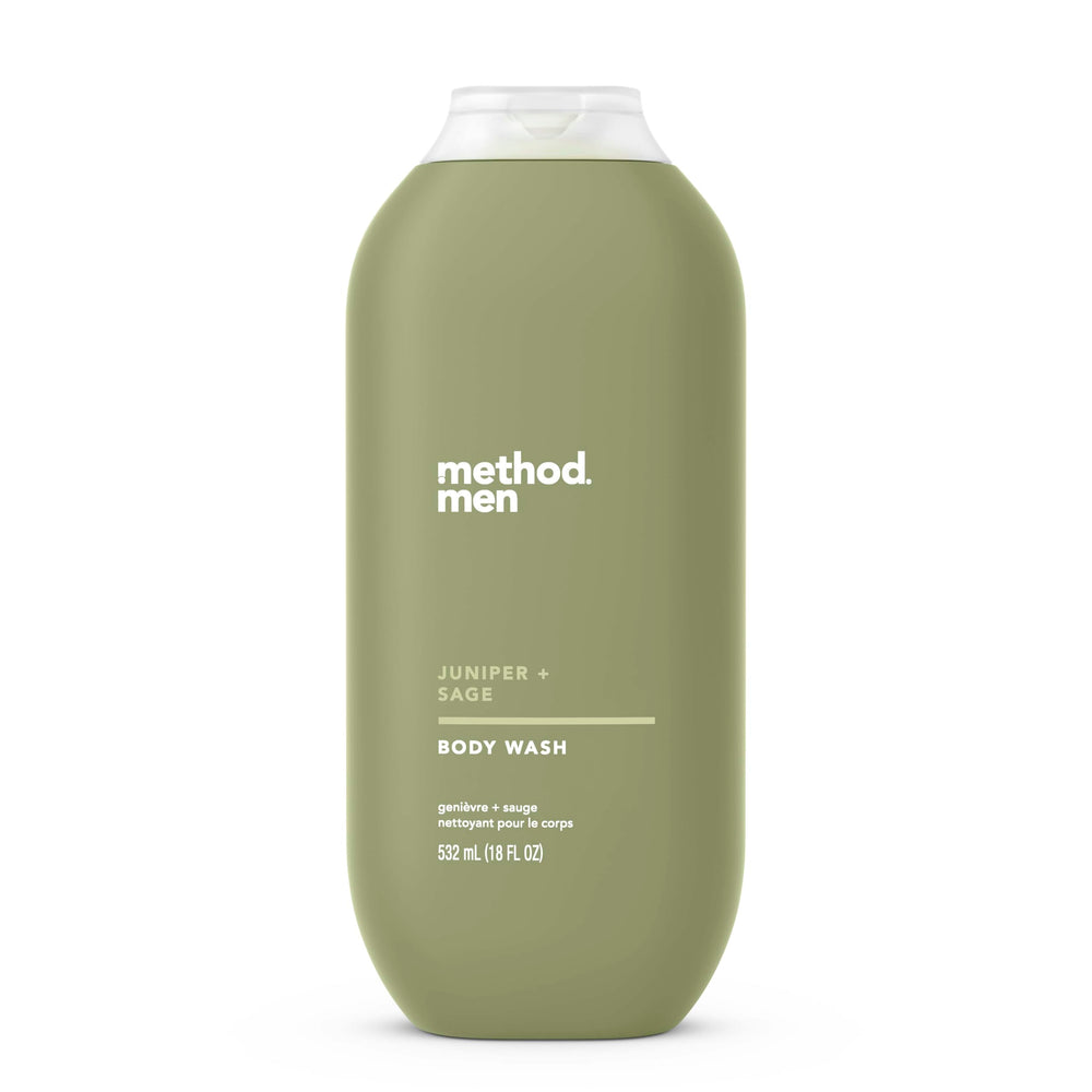 Method Juniper + Sage front bottle view showing label and volume benefits