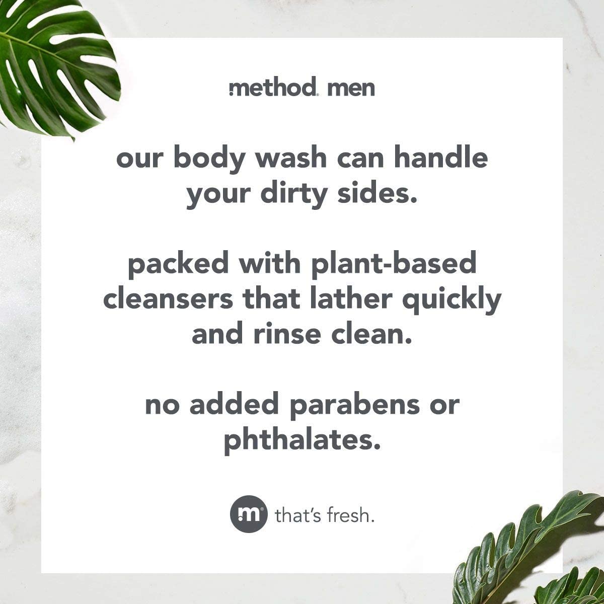 Method Juniper + Sage gel texture on hand illustrating quick lather