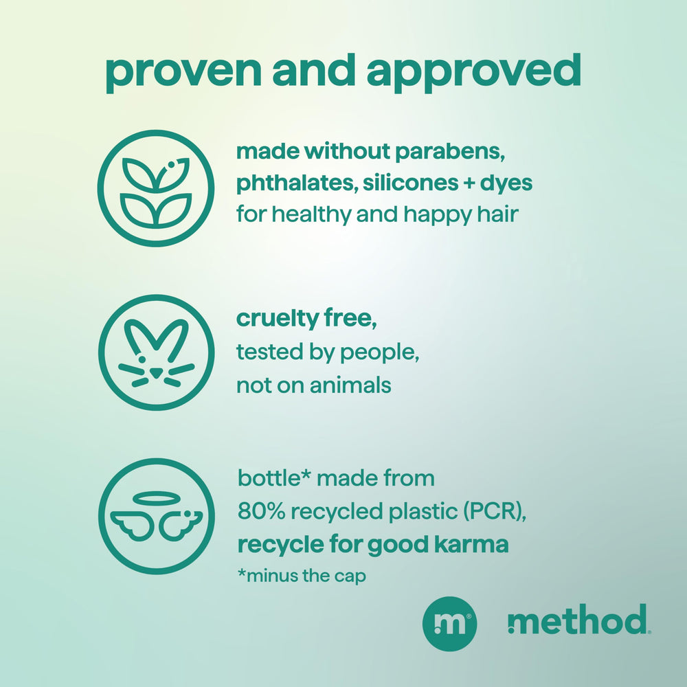 Method bottle in shower setting being used, illustrates quick daily wash