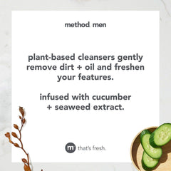 Method men face wash in hand size comparison demonstrating travel friendly benefit