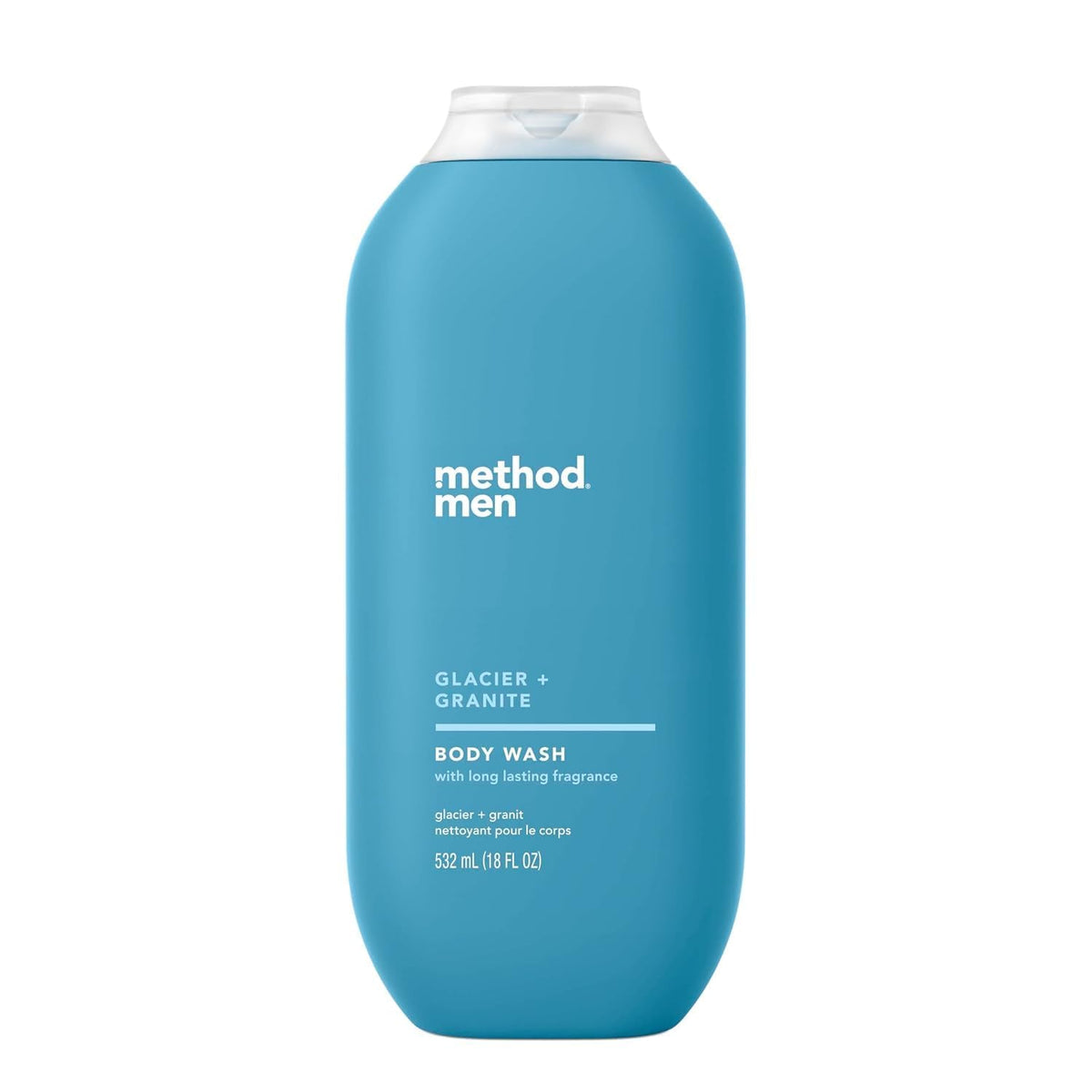Method men front bottle showing clean design and 18 oz size benefit