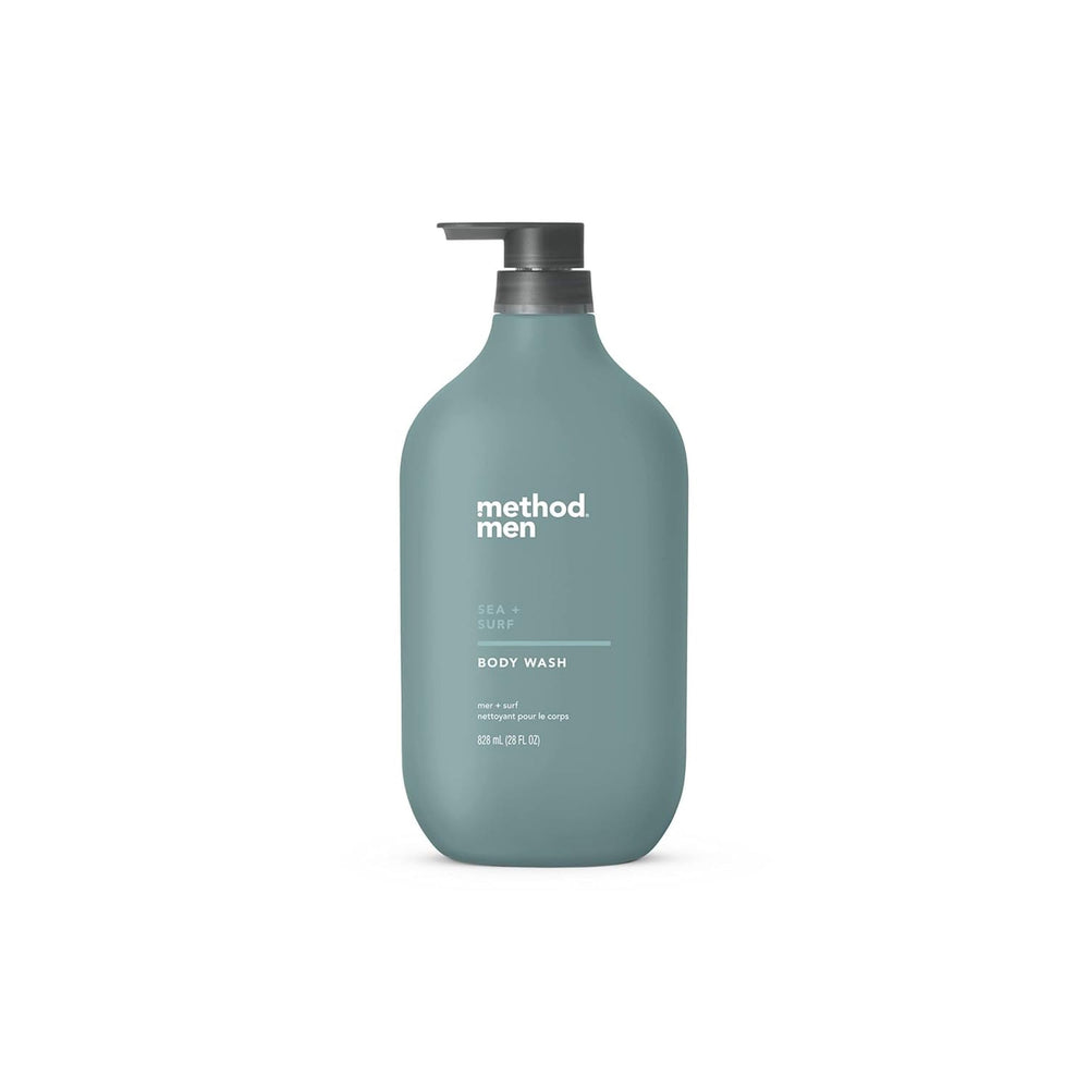 Method front packaging showing 28 oz bottle and scent for effortless showers