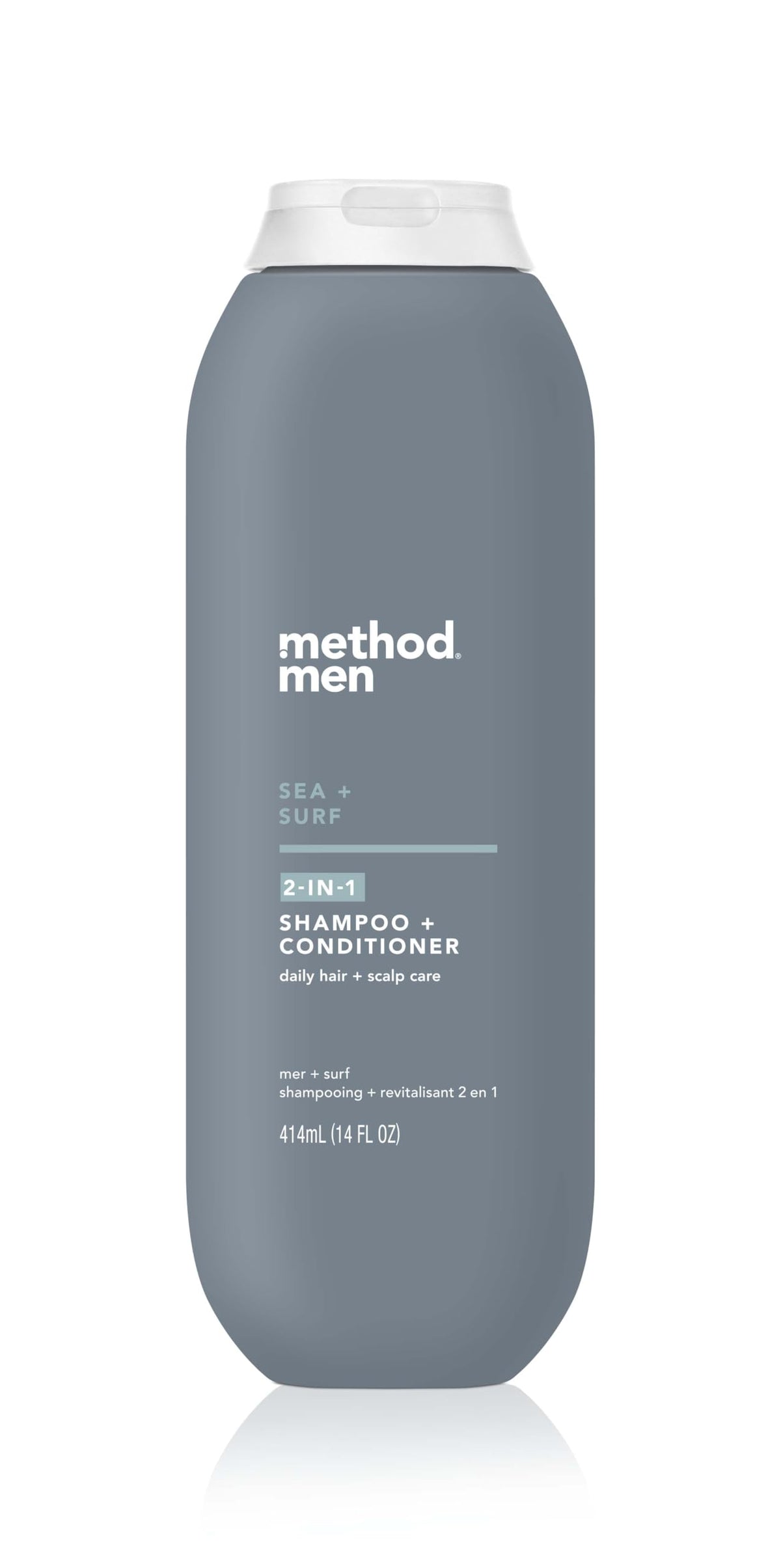 Method bottle front packaging showing Sea + Surf scent and benefits