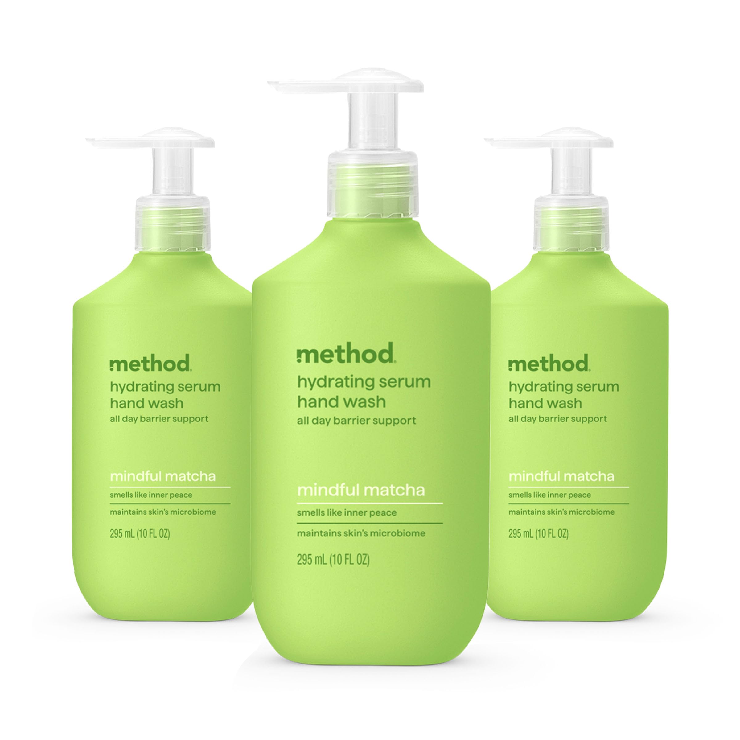 Method bottle front packaging showing mindful matcha scent and benefits