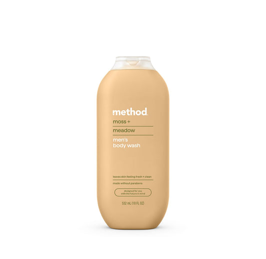 Method Moss + Meadow front bottle showing label and recycled plastic benefit
