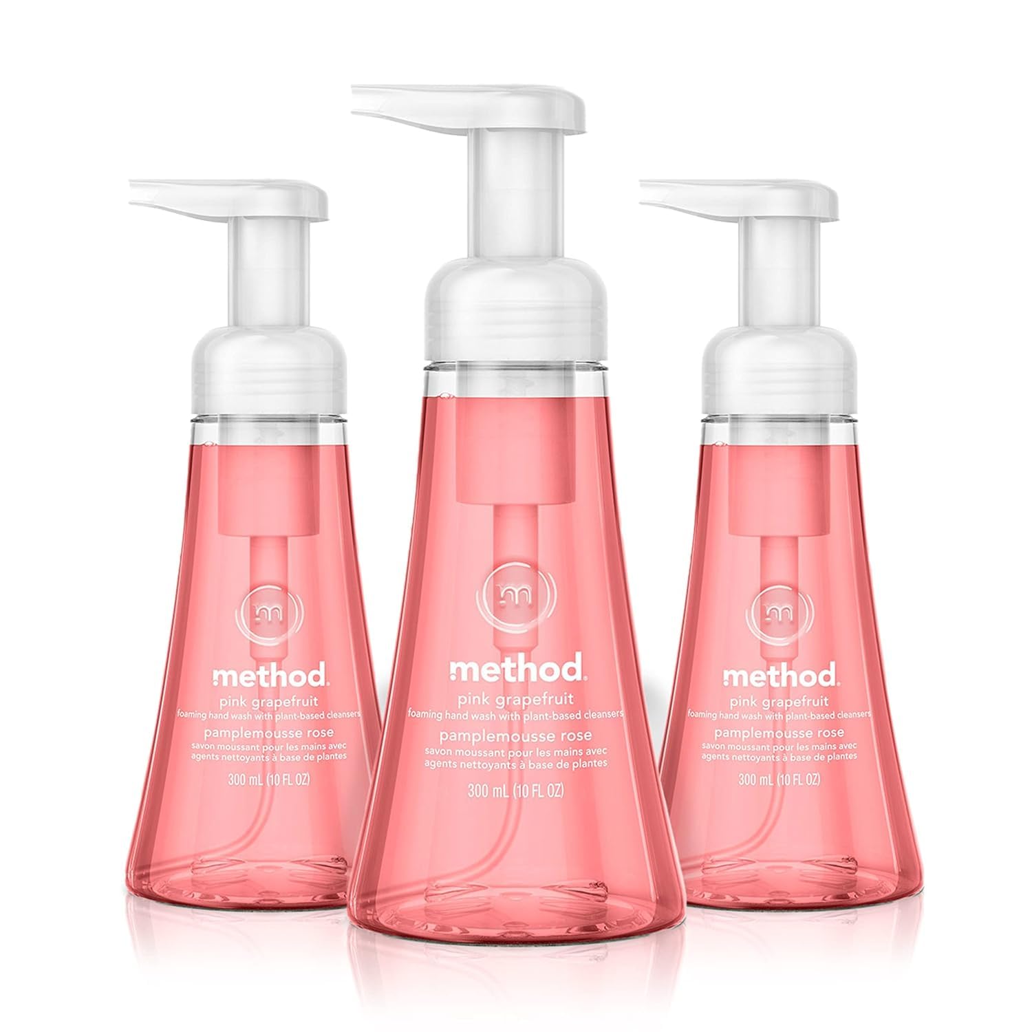 Method pink grapefruit front bottle showing label and pump for easy dispensing