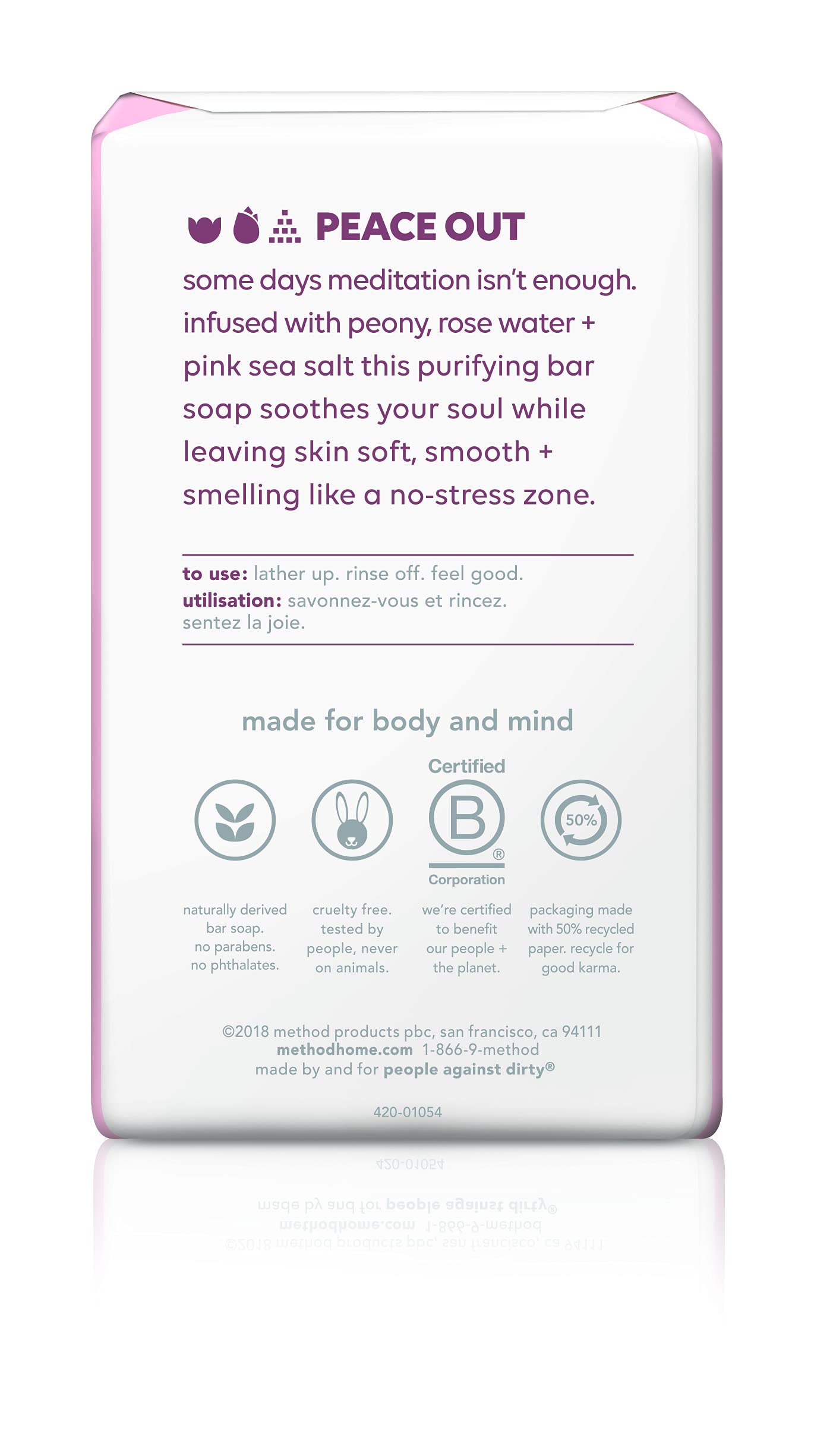 Method bar close-up texture revealing smooth surface and gentle cleanse benefit