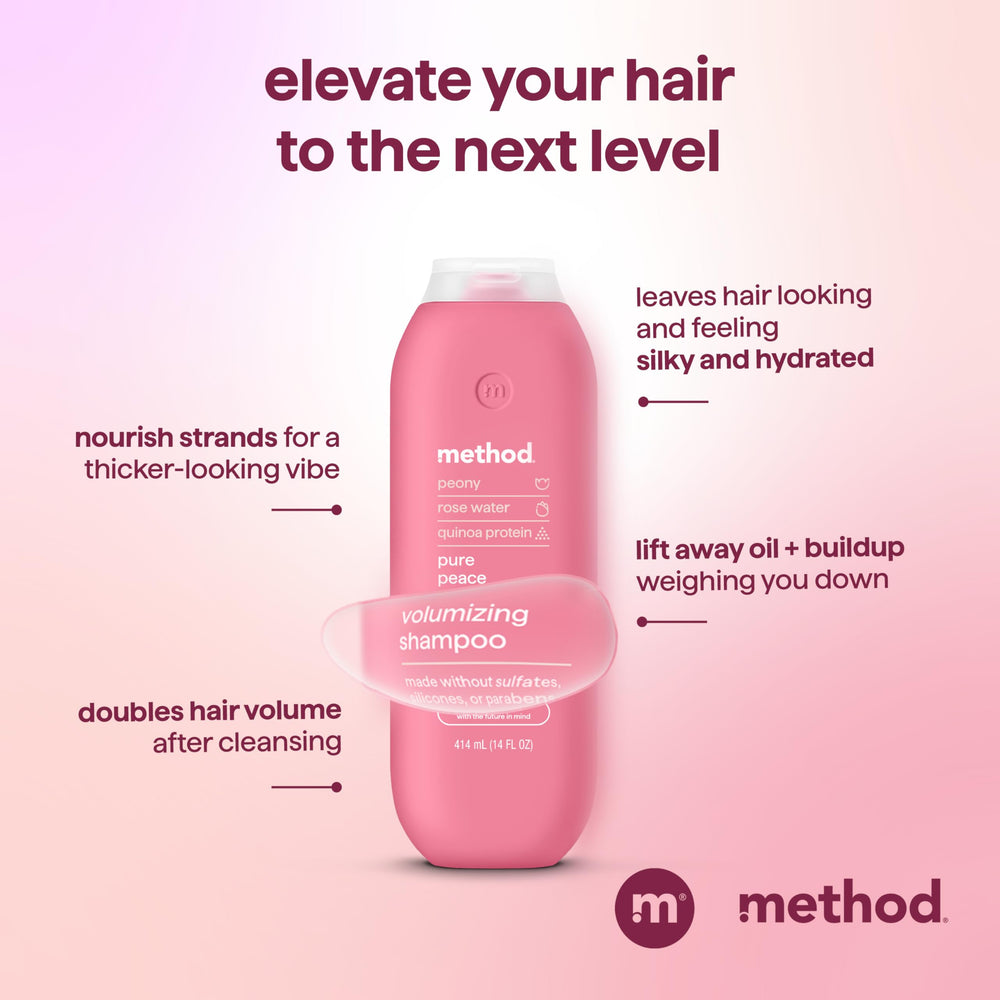 Method Pure Peace bottle with recycled-plastic badge highlighting sustainability
