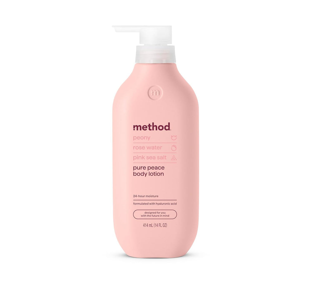 Method bottle front packaging showing label and calming scent benefits