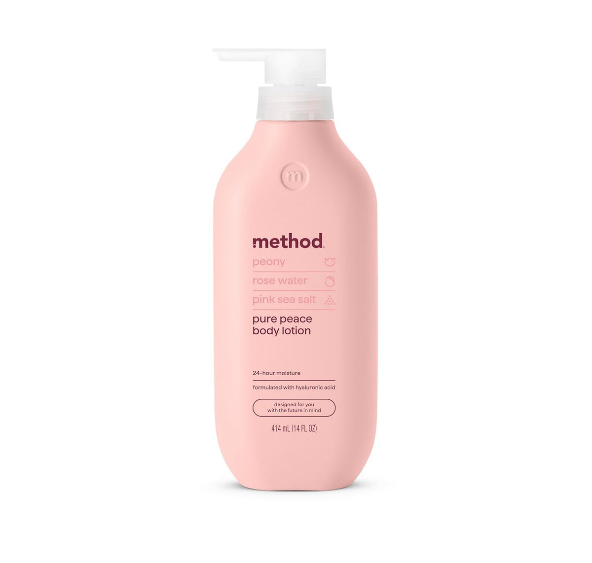 Method bottle front packaging showing label and calming scent benefits