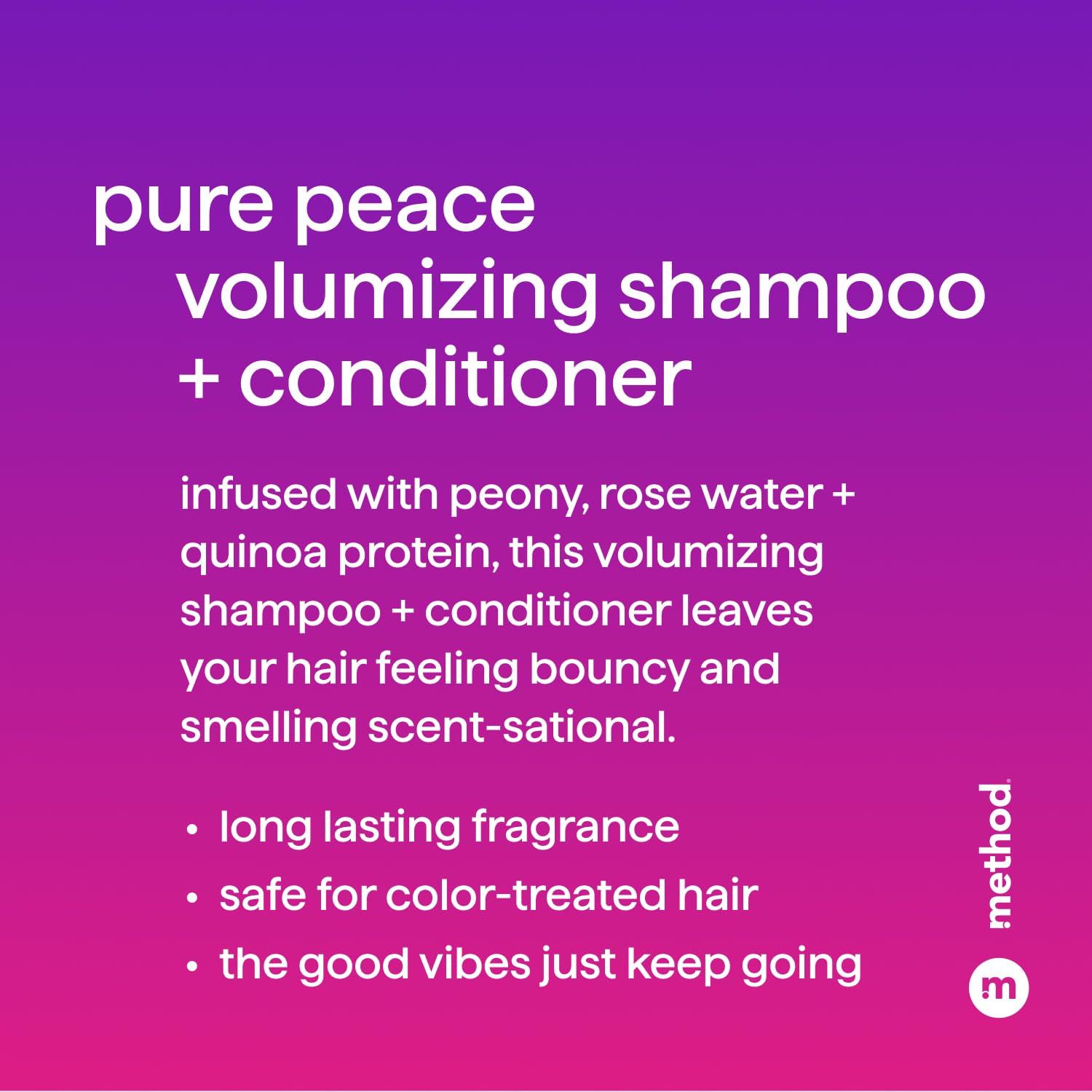 Method shampoo in use during shower showing volumizing effect