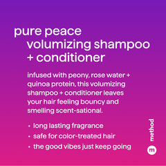 Method shampoo in use during shower showing volumizing effect