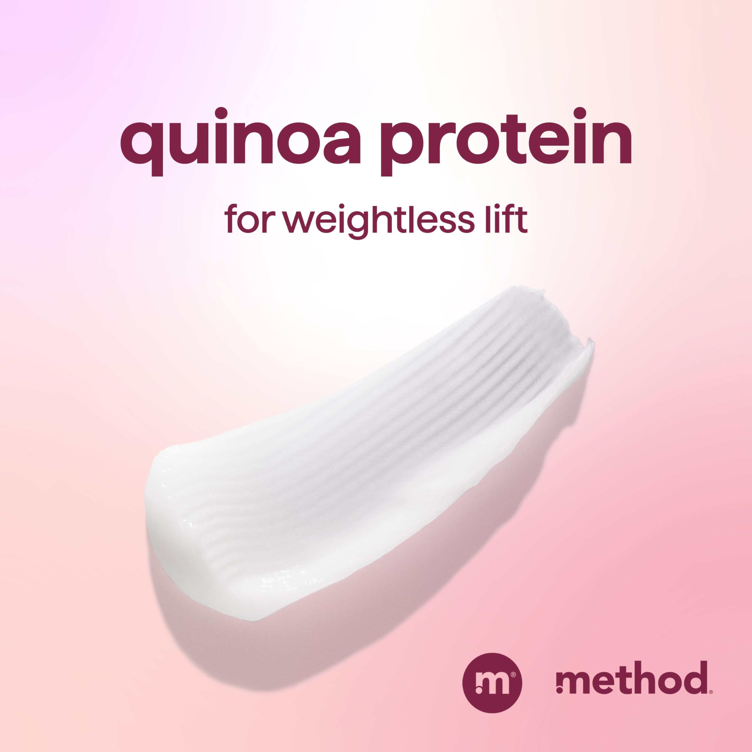 Creamy conditioner texture from Method showing smooth formula for detangling
