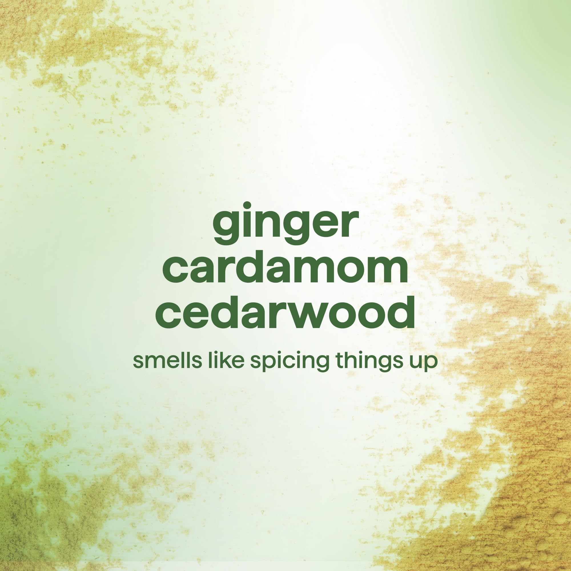 Method fragrance notes of ginger, cardamom and cedarwood for invigorating scent