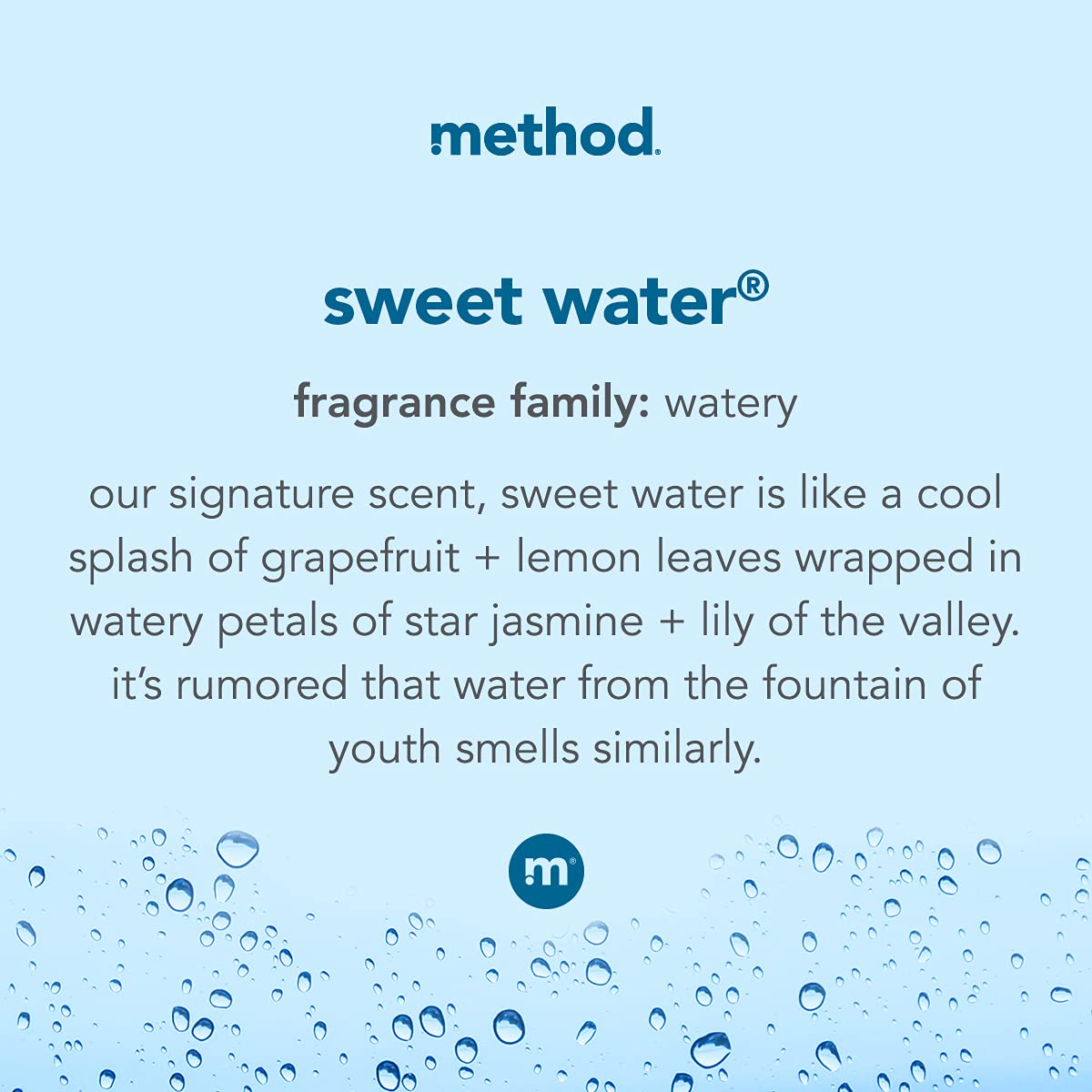 Method bottle label highlighting 100% recycled plastic and ingredient clarity