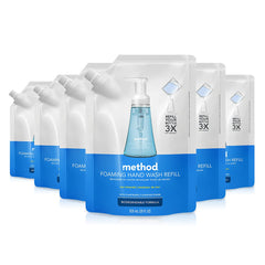 Method front packaging six-pack, shows quantity and eco benefits