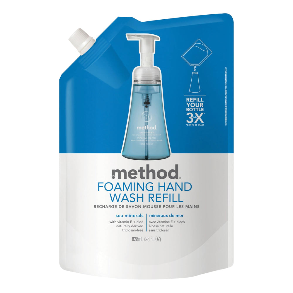 Method sea minerals front pouch showing label and recycled-plastic benefit