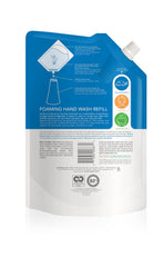 Method refill pouch close-up, highlights label and recyclable pouch benefit