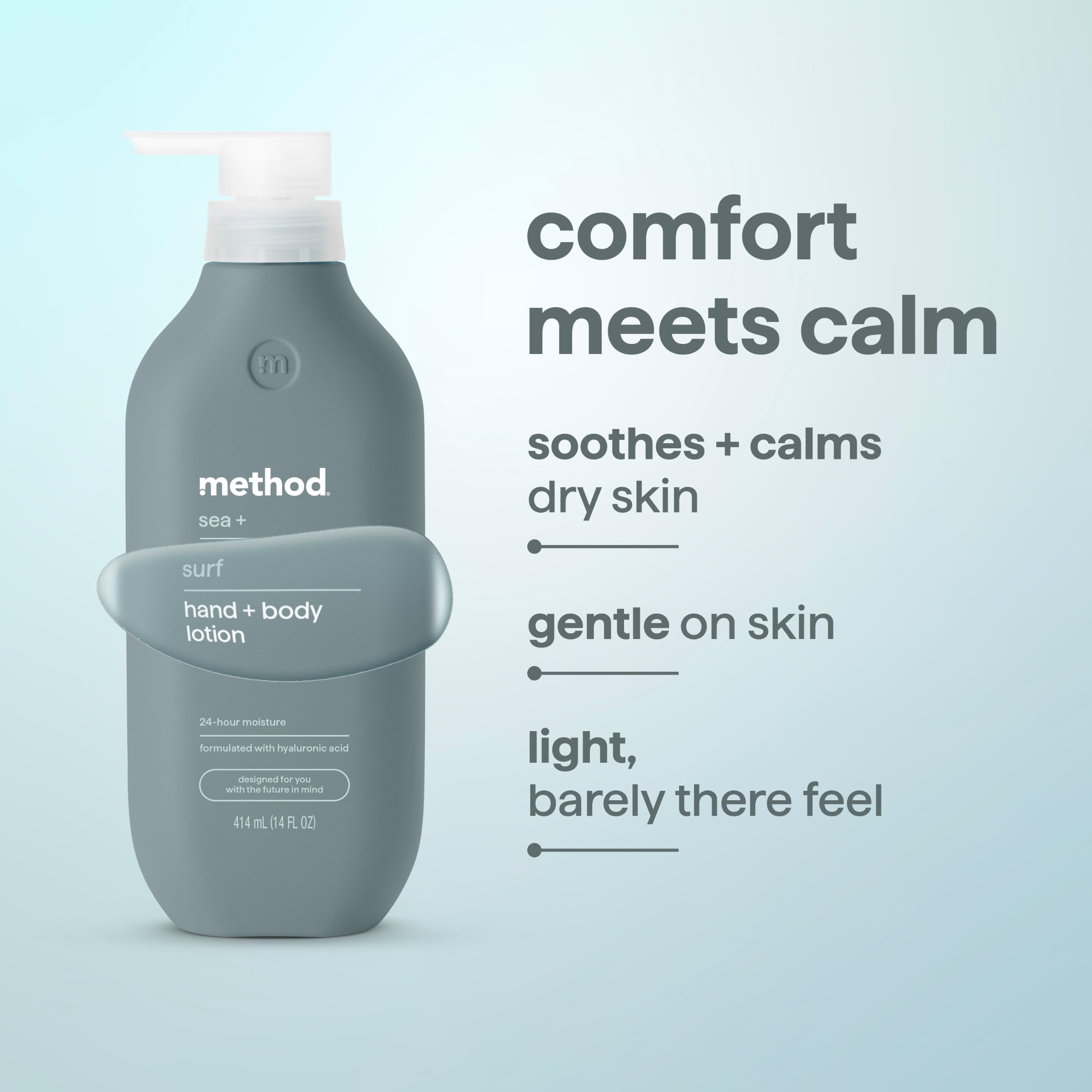 Method label close-up showing Leaping Bunny and recycled bottle information