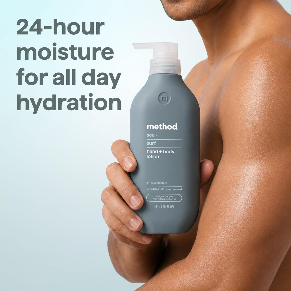 Method pump dispensing lotion highlighting easy, mess-free application