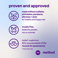 Method before and after hair comparison, showing improved softness and manageability