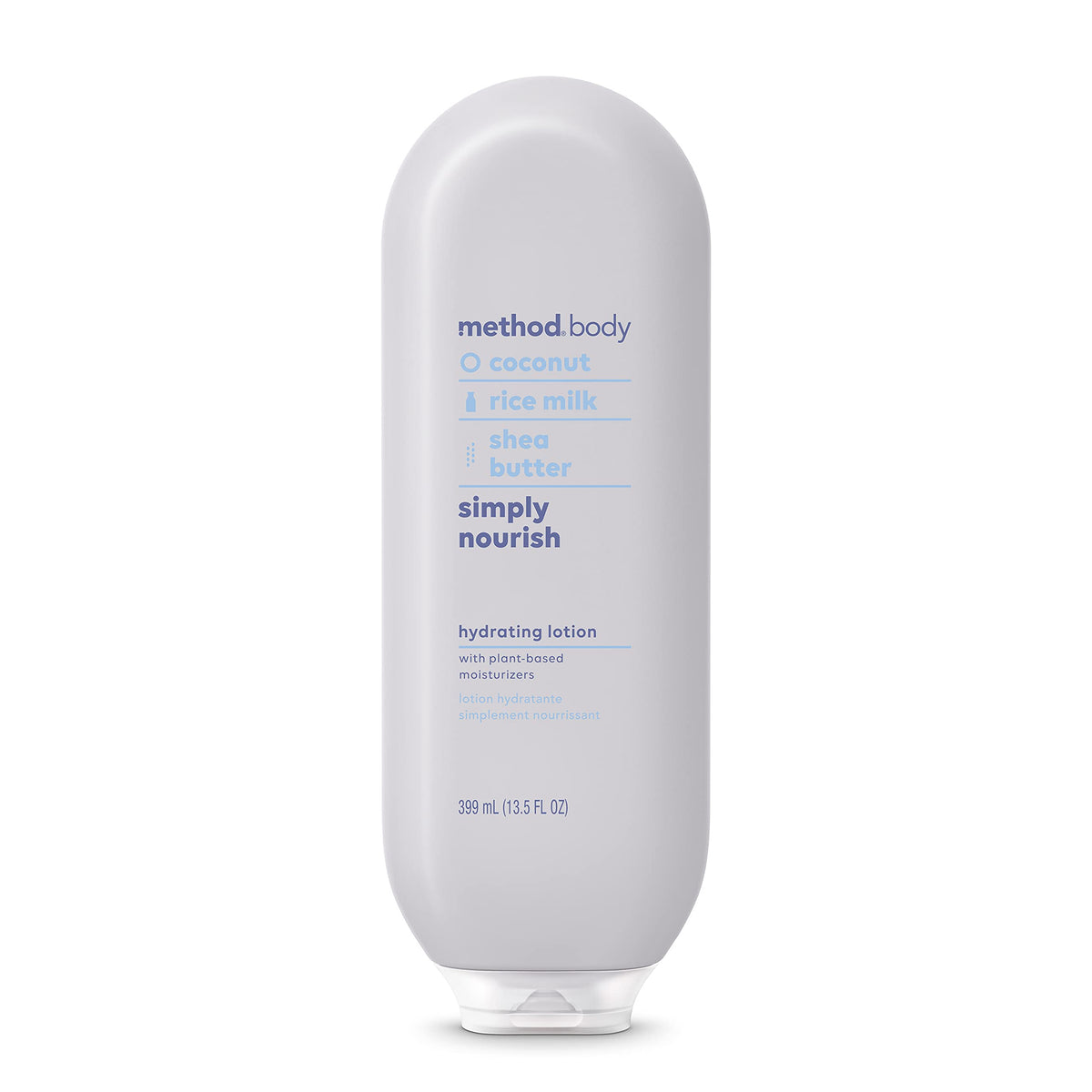 Method Simply Nourish front bottle showing label and 13.5 fl oz size for easy identification and use