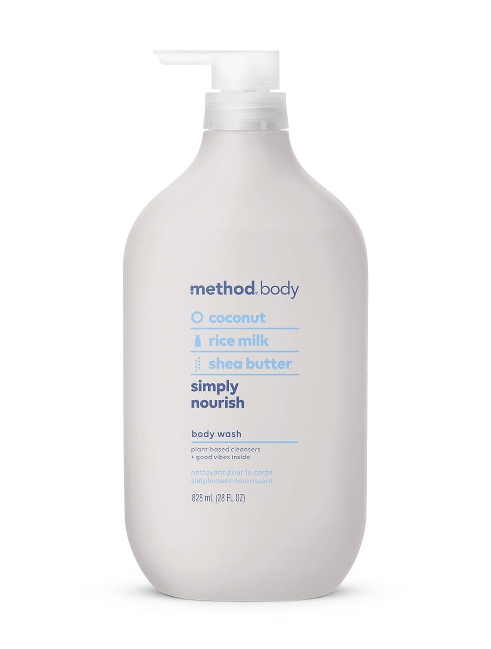 Method Simply Nourish front bottle view showing full label and scent for easy identification