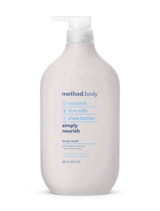 Method Simply Nourish front bottle view showing full label and scent for easy identification