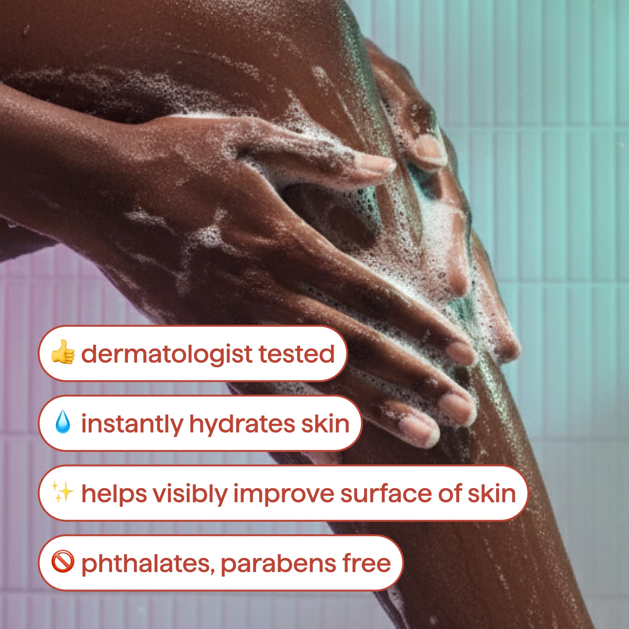 Method creamy foam texture on hand demonstrating gentle moisturizing cleanse