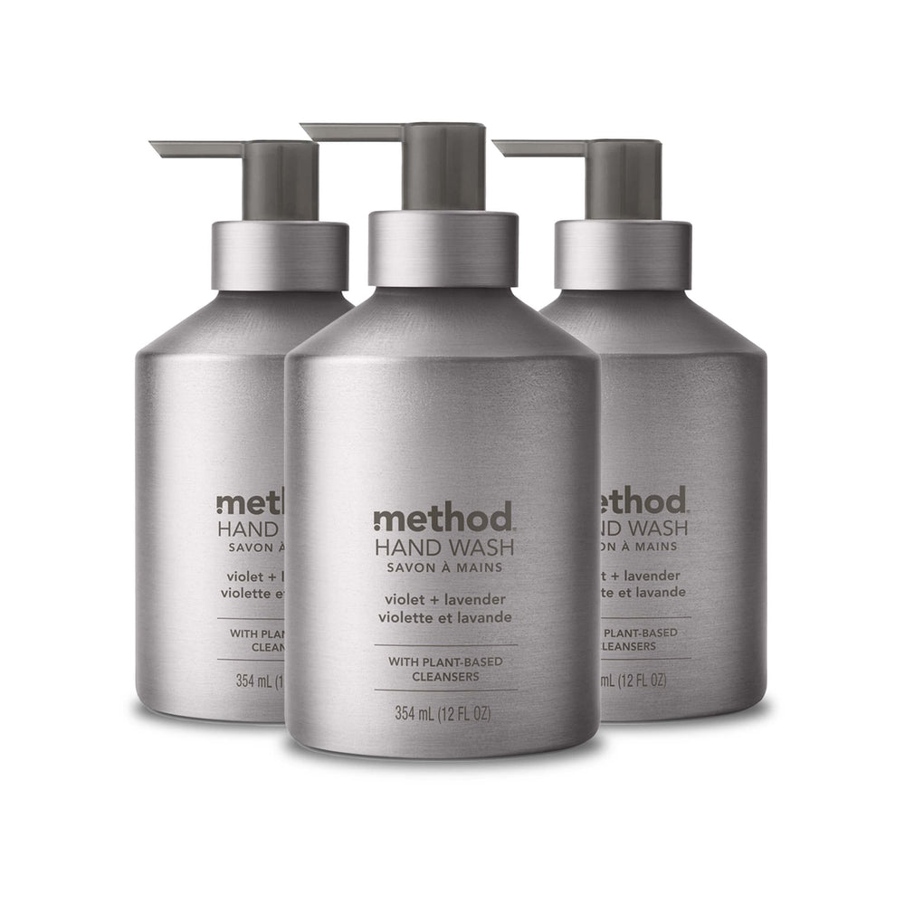 Method front bottle showing label and elegant aluminum finish for stylish counters