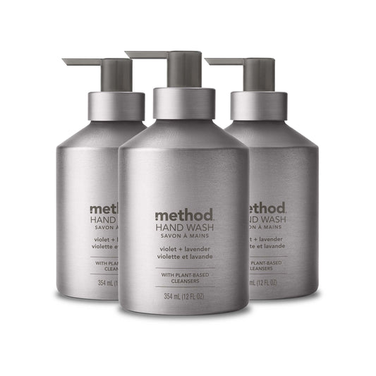 Method front bottle showing label and elegant aluminum finish for stylish counters