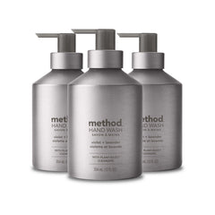 Method front bottle showing label and elegant aluminum finish for stylish counters