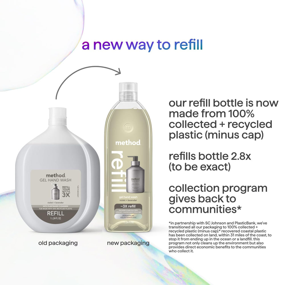 Method refill tub held by hand to show scale and long‑lasting supply