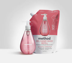 Method Waterfall refill pouches staged in bathroom highlighting sustainable convenience