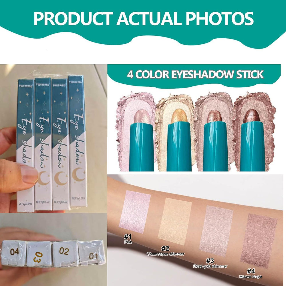 Metiplou in use swipe on eyelid shows instant shimmer and buildable color