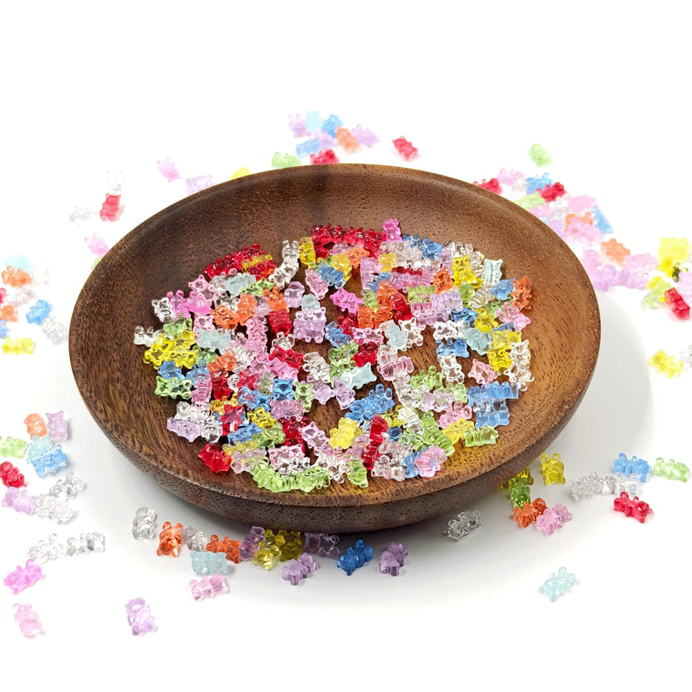 Mextsio gummy bears beside a ruler demonstrating 6mm size for scale accuracy
