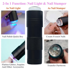 Mezerdoo silicone stamp close-up highlighting gentle press for precise tips