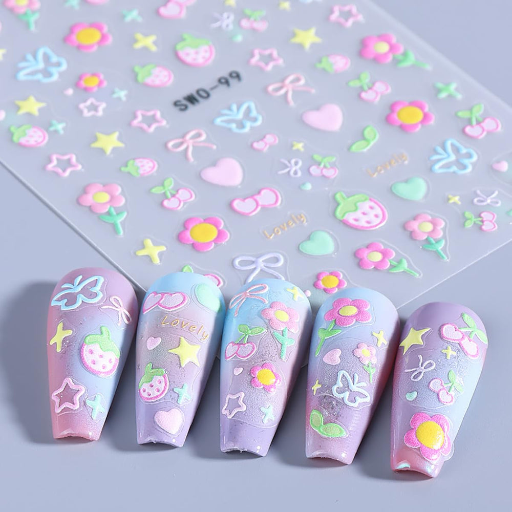 MEZYKAP butterfly sticker on a manicured nail illustrating precise placement advantage