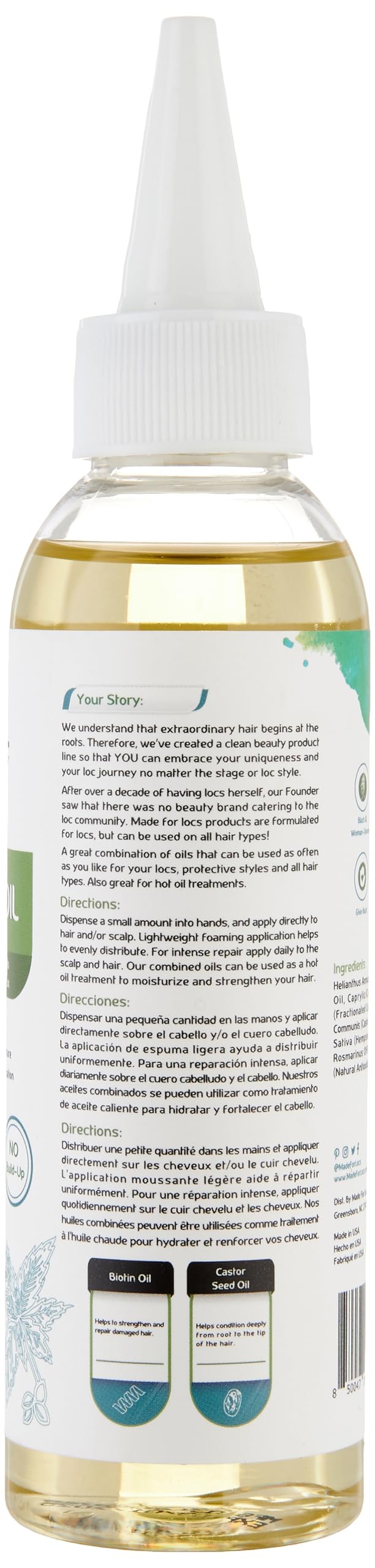 MFL MADE FOR LOCS foam texture dispensing that converts into oil for even coverage